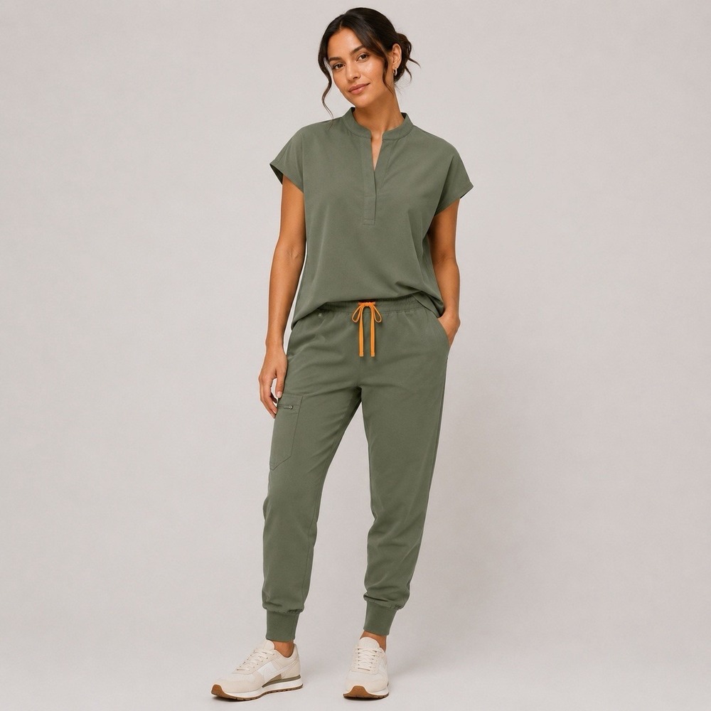 FIGS Zamora Jogger Scrub Pants Womens XS Moss Olive Green Stretch 28 Inseam